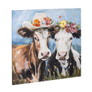 Petal & Plow Indoor Wall Decor, Textile, Cow Couple Canvas, 24" L x 24" H