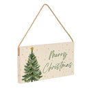 Shades of Emerald Hanging Sign, "Merry Christmas", 11"x6”