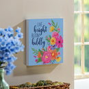 Bunny Blooms Indoor Wall Decor, Live Bright Bloom Boldly, 12" L x 12" H
