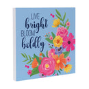 Bunny Blooms Indoor Wall Decor, Live Bright Bloom Boldly, 12" L x 12" H