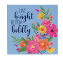 Bunny Blooms Indoor Wall Decor, Live Bright Bloom Boldly, 12" L x 12" H