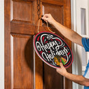Chicago Blackhawks Holiday Round Door Décor with Hanging Rope, 18x18