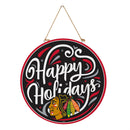 Chicago Blackhawks Holiday Round Door Décor with Hanging Rope, 18x18