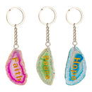Simple Blessings Keychain, Agate Keychain, Asst of 3, Display