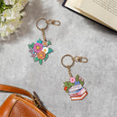 Cottage Garden Keychain, Floral Books, Asst of 2, Display
