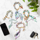 Cottage Garden Keychain, Fabric Bag Charm, Asst of 4, Display