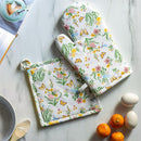 Bunny Blooms Kitchen Gift Set Oven Mitt and Pot Holder, Set of 2