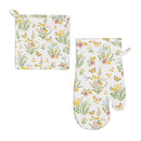 Bunny Blooms Kitchen Gift Set Oven Mitt and Pot Holder, Set of 2