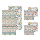 Geometric Tapestry Scalloped Harmony Kitchen Gift Set Quick Dry, 1pc Towel and 2pc Dish Cloth