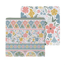 Geometric Tapestry Scalloped Harmony Kitchen Gift Set Quick Dry, 1pc Towel and 2pc Dish Cloth