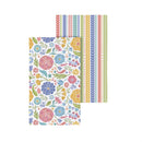 Hop Into Spring Kitchen Towel Quick Dry Waffle Weave Double-Sided, Block Florals, 30"L x 18"W