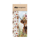 Hillside Pasture Kitchen Towel Quick Dry Waffle Weave Double-Sided, Farm Highland Cow, 30"L x 18"W
