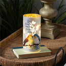 Memorial LED Table Decor Glass Laser cut With Decal, Birds, Gone from sight, 8"