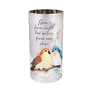 Memorial LED Table Decor Glass Laser cut With Decal, Birds, Gone from sight, 8"