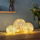 Cottage Garden LED Table Decor Glass Round Iridescent, Set of 3