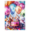 Pet Central Happy Birthday Dogs Lustre Flag House