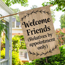 Welcome Friends Moire Flag House