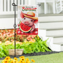 Sweet Summer Piggy Watermelon Moire Garden Flag
