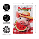 Sweet Summer Piggy Watermelon Moire Garden Flag