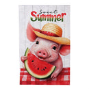 Sweet Summer Piggy Watermelon Moire House Flag