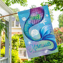 Mermaid Crossing Moire House Flag