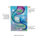 Mermaid Crossing Moire House Flag