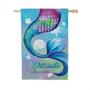 Mermaid Crossing Moire House Flag