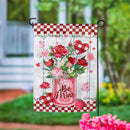 Be Mine Mason Jar Moire Garden Flag