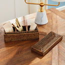 NAPA Home & Garden, BURMA RATTAN 3-COMPARTMENT LIDDED BOX,N4TN02BR