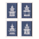 TRADITIONAL PAGODA STUDY, SET OF 4