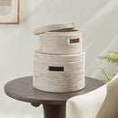 NAPA Home & Garden, BURMA RATTAN ROUND LIDDED BOXES, SET OF 2