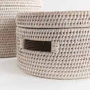 NAPA Home & Garden, BURMA RATTAN ROUND LIDDED BOXES, SET OF 2