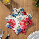 Red White & Bloom Paper Luncheon Napkin, Floral Blooms, 20 Count
