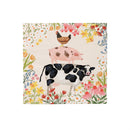 Hillside Pasture Paper Cocktail Napkin, Floral Farm Animals, 20 Count