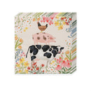 Hillside Pasture Paper Cocktail Napkin, Floral Farm Animals, 20 Count