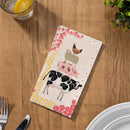 Hillside Pasture Paper Guest Towel Napkin, Floral Farm Animals, 15 Count