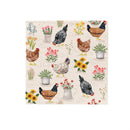 Hillside Pasture Paper Luncheon Napkin, Floral Hens, 20 Count