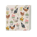 Hillside Pasture Paper Luncheon Napkin, Floral Hens, 20 Count