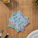 Hop Into Spring Paper Cocktail Napkin. Scattered Floral, " bloom where you are planted", 20 Count