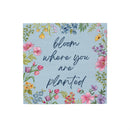 Hop Into Spring Paper Cocktail Napkin. Scattered Floral, " bloom where you are planted", 20 Count