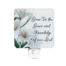 Simple Blessings Nightlight Glass, Grow In the Grace and Knowledge of our Lord, Window Box