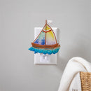 Seaside Retreat Nightlight Glass and Metal Sail Boat, 5.25"H