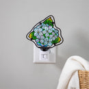 VivaStyle Nightlight Glass Shaped Hydrangea, 5.75"H