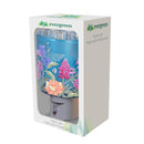 Cottage Garden Nightlight Glass Floral with Butterfly Cut Outs, Blue