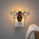 Cottage Garden Nightlight Glass and Metal Bumble Bee, 5.5"L