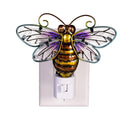 Cottage Garden Nightlight Glass and Metal Bumble Bee, 5.5"L