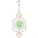 Pollinator Garden Outdoor Hanging Decor, Metal & Glass Herbs, 14.5", Asst of 3