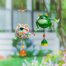 Pollinator Garden Outdoor Hanging Décor, Metal Frogs, 24", Asst of 2