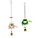 Pollinator Garden Outdoor Hanging Décor, Metal Frogs, 24", Asst of 2