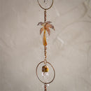 Palm Beach Rain Chain, Metal, Palm Tree and Bell, 72"